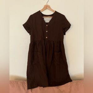 notPERFECTLINEN SYMI Dress in Espresso